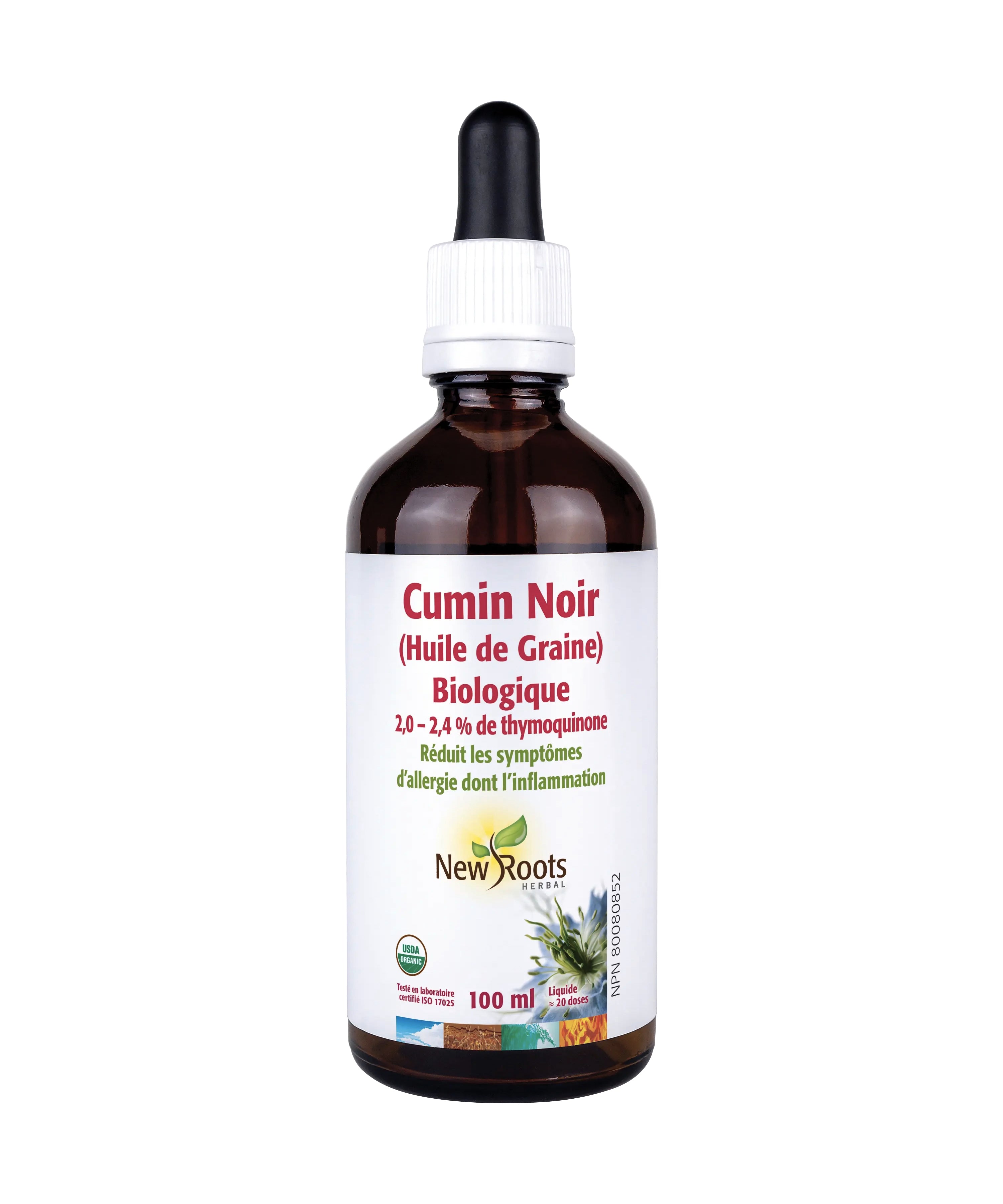 Huile de Cumin Noir Biologique - New Roots - 100 ou 200ml